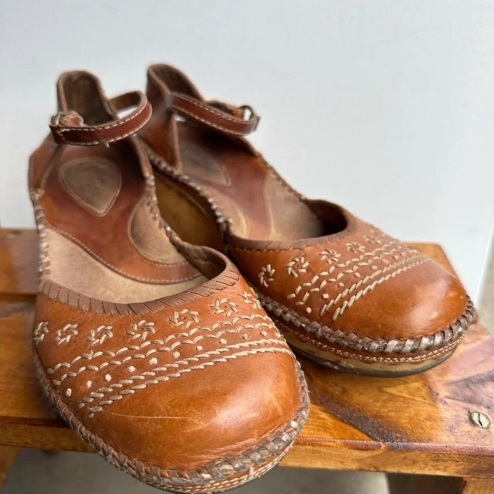 Clarks Artisan Collection Retro Mary Jane Style Leather Wedge Heels Women’s 7 - Picture 9 of 9